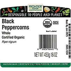 Organic Whole Black Peppercorns