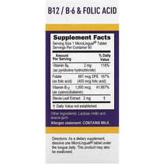 B-12 Cyanocobalamin with B-6 & Folic Acid