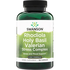 Rhodiola Holy Basil Valerian Stress Complex - 3-in-1 Formula