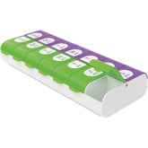 Ezy Dose Pill Planner Weekly AM/PM Easy Fill Green and Purple
