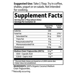Dr. Formulated Brain Health Organic Coconut MCT Oil - Unflavored