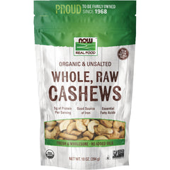 Certified Organic Whole, Raw Cashews - Unsalted