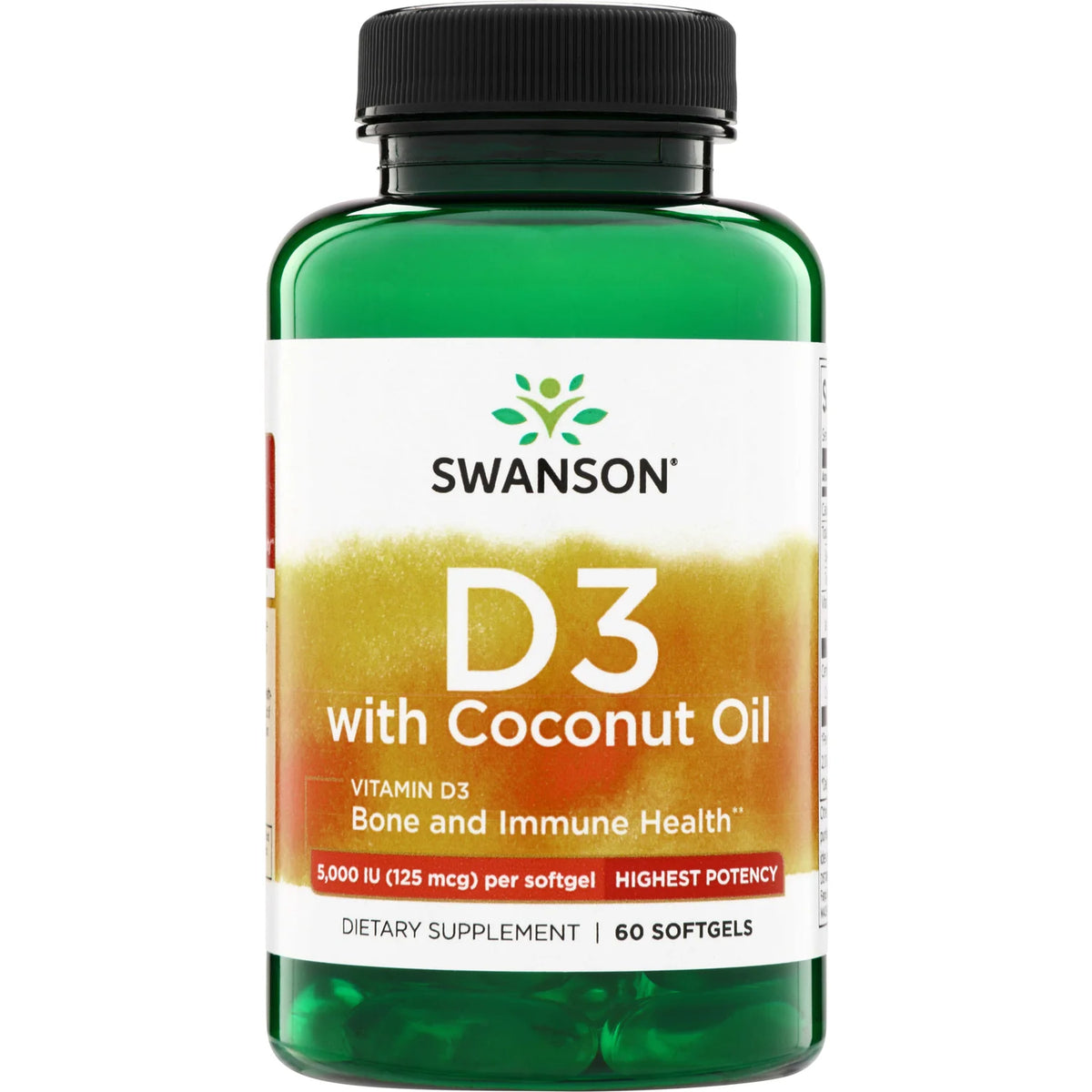Vitamin D3 with Coconut Oil - Highest Potency