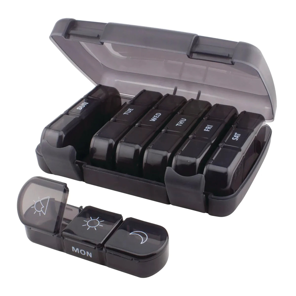 Ezy Dose Pill Organizer Weekly 3x/Day Medtime Planner Black