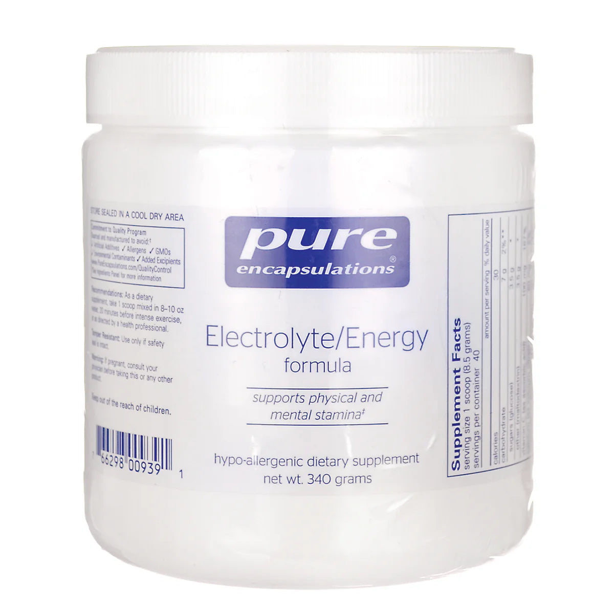 Electrolyte/Energy Formula
