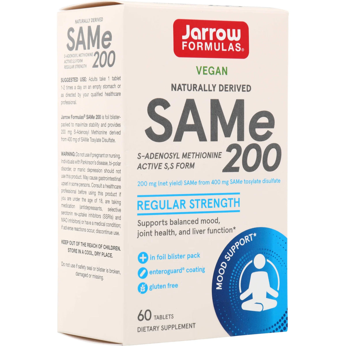 Vegan Naturally Derived SAMe 200 Regular Strength
