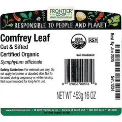 Organic Cut & Sifted Comfrey Leaf