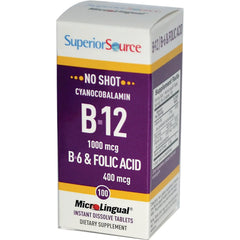 B-12 Cyanocobalamin with B-6 & Folic Acid