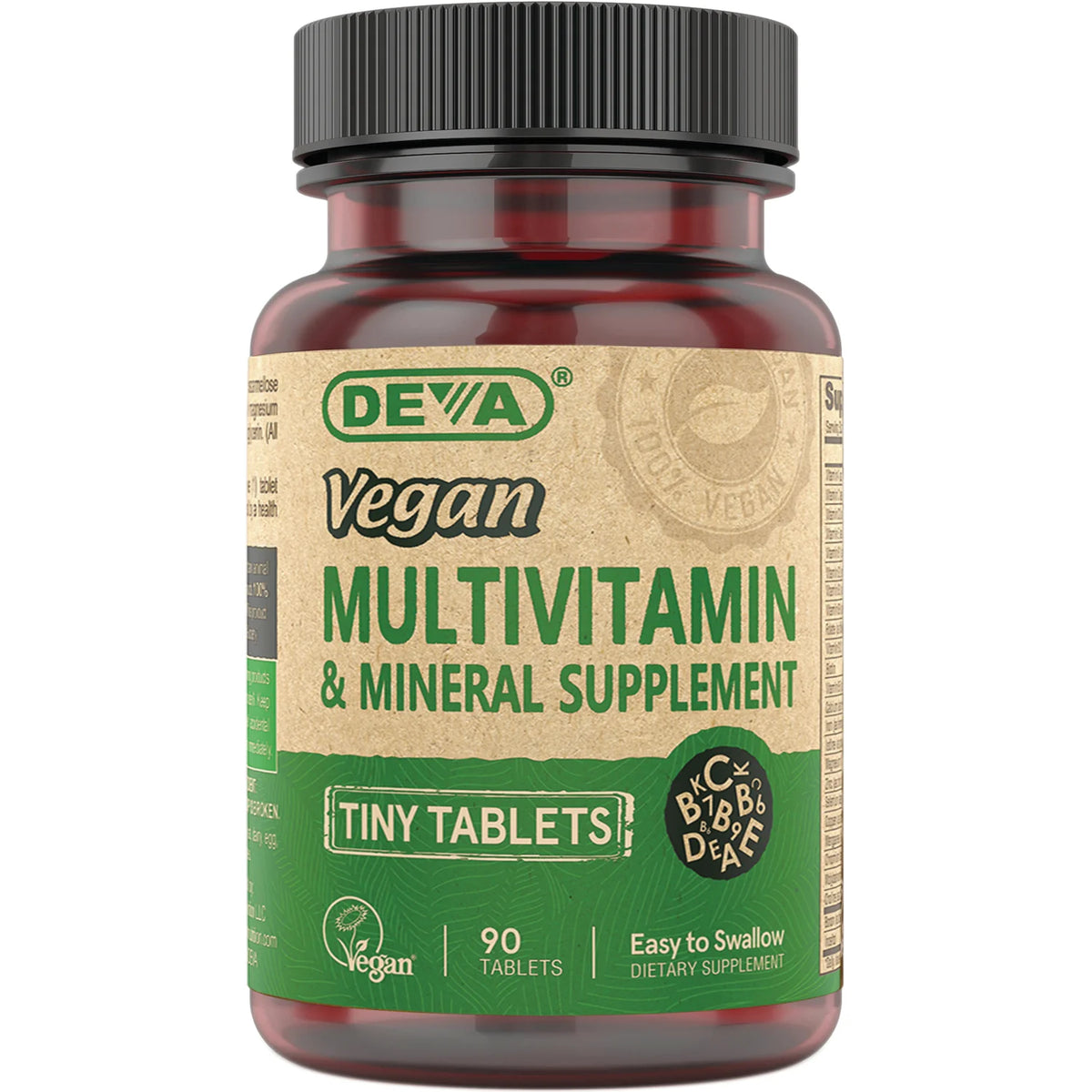 Vegan Multivitamin & Mineral Supplement - Tiny Tablets
