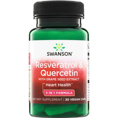 Resveratrol & Quercetin with Grape Seed Extract -3 in 1 Formula