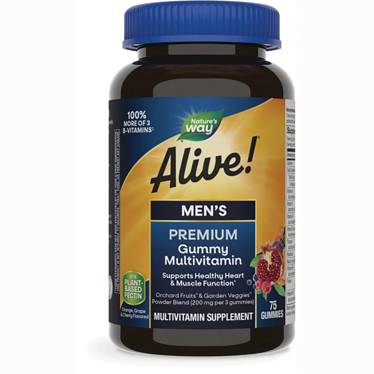 Alive! Men's Premium Gummy Multivitamin - Orange,Grape & Cherry