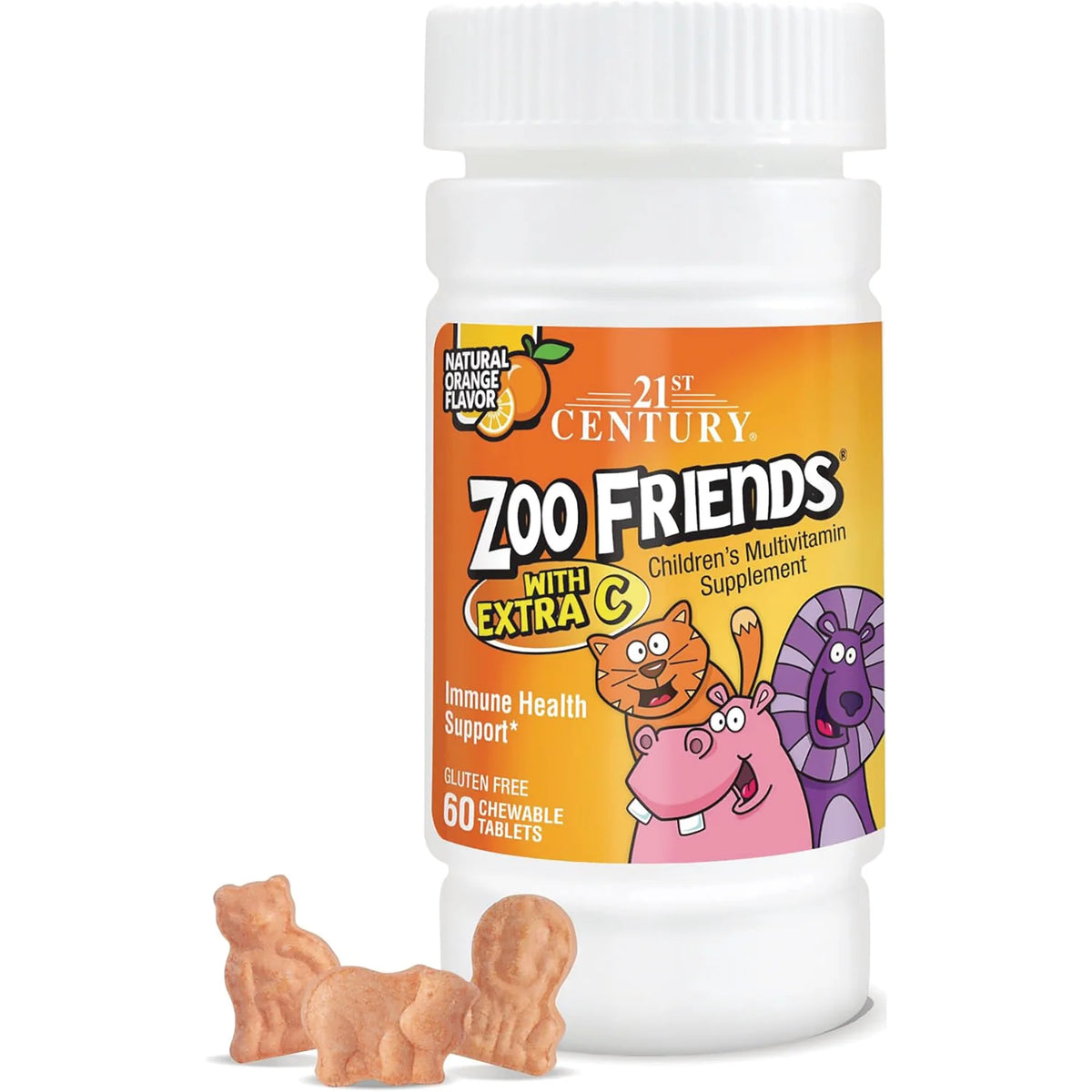 Zoo Friends with Extra C Children's Multivitamin - Orange