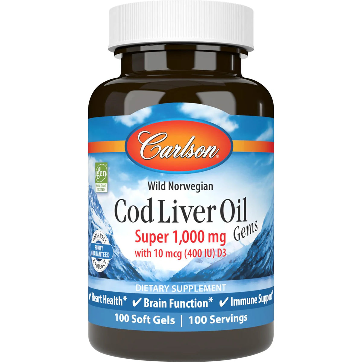 Wild Norwegian Cod Liver Oil Gems