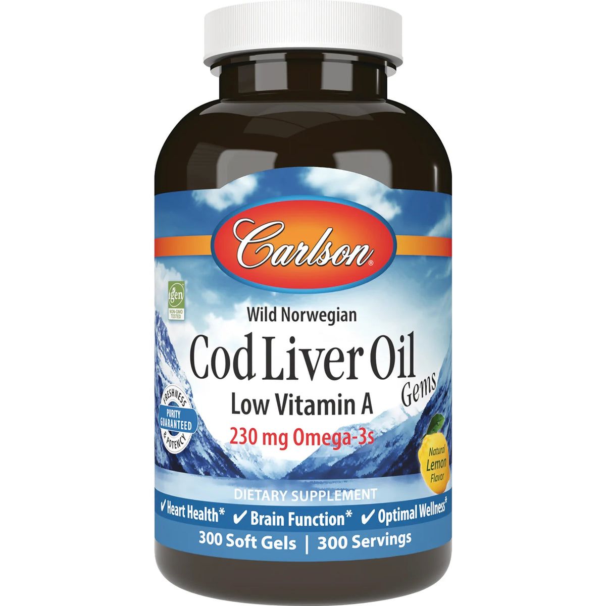 Wild Norwegian Cod Liver Oil Gems - Lemon