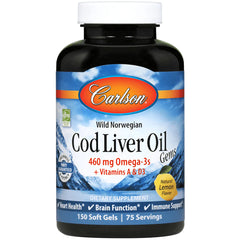Wild Norwegian Cod Liver Oil Gems - Lemon