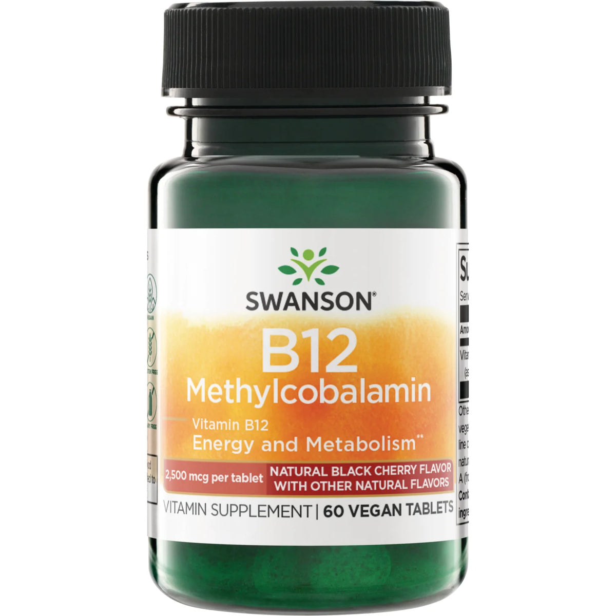 Vitamin B12 Methylcobalamin - Natural Black Cherry Flavored
