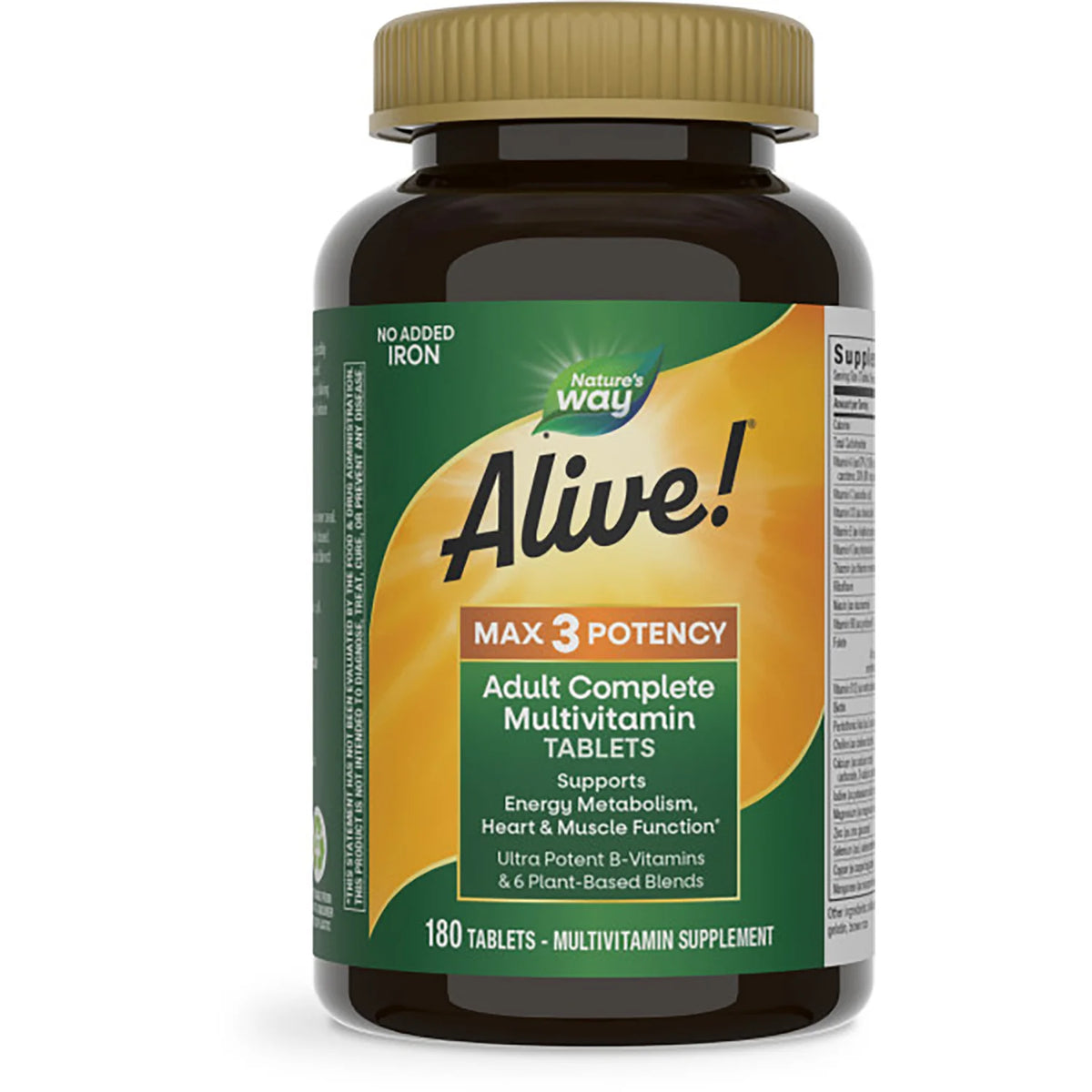 Alive! Max3 Potency Adult Multivitamin - No Added Iron