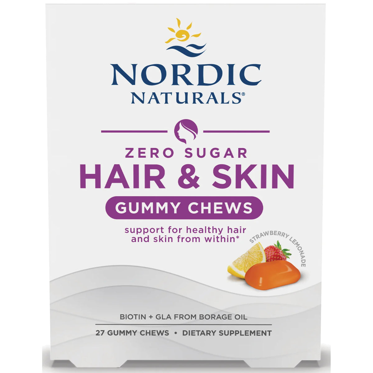 Zero Sugar Hair & Skin Gummy Chews - Strawberry Lemonade