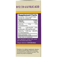 B-12 Methylcobalamin with B-6 & Folic Acid