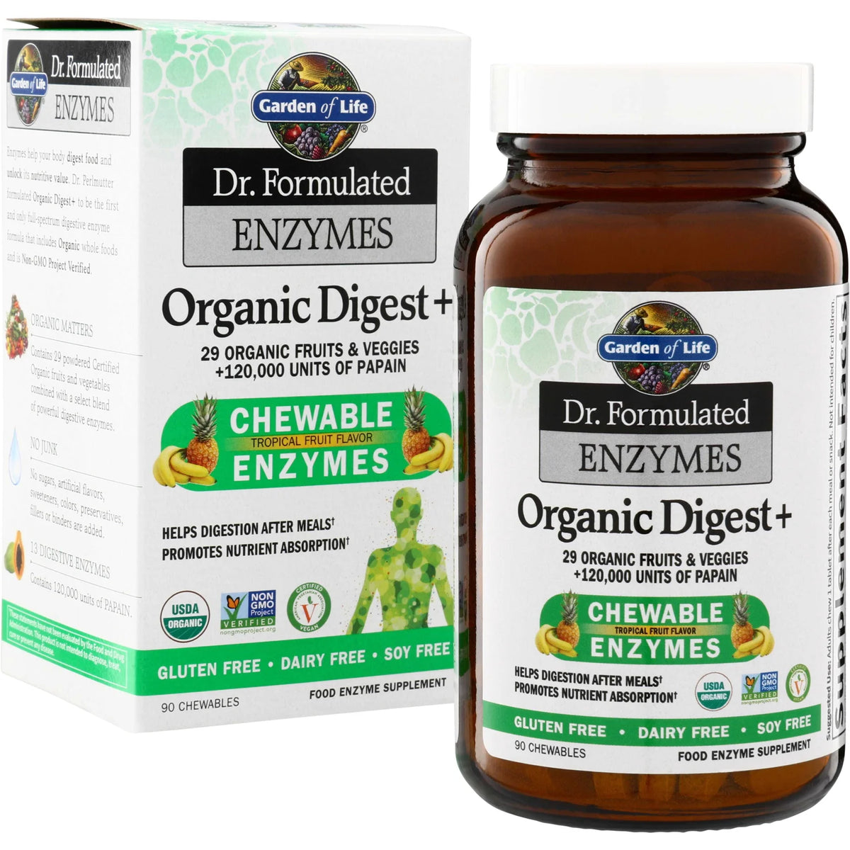 Dr. Formulated Enzymes Organic Digest+ - Tropical Fruit